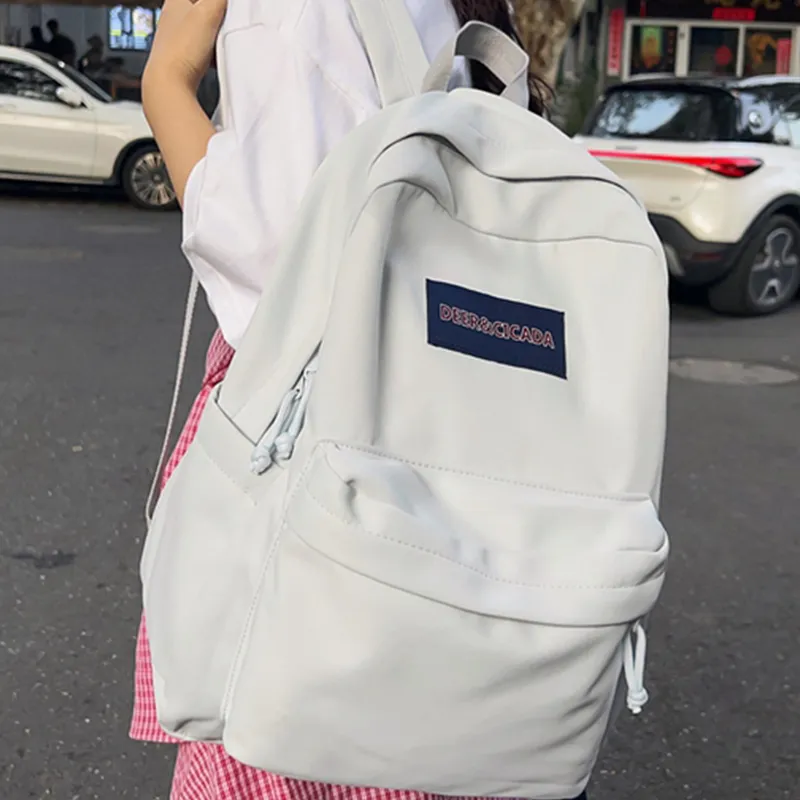 Tonlion Nylon Backpack Regular Unisex Black/Light Gray-2