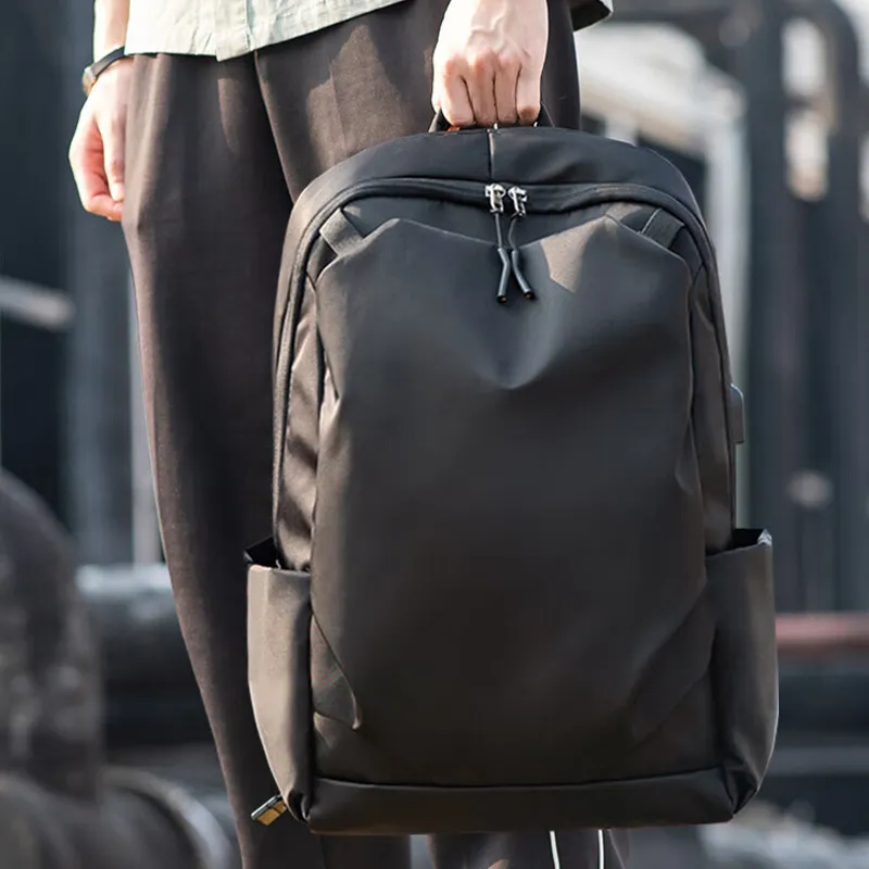 Tonlion Nylon Backpack Large Size Unisex Black-3