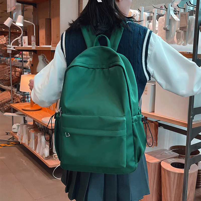 Tonlion Nylon Fabric Backpack Regular Unisex Green/Black-2