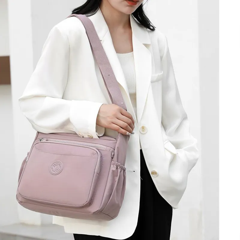 Tonlion Nylon Crossbody Bag Women's Purple-2