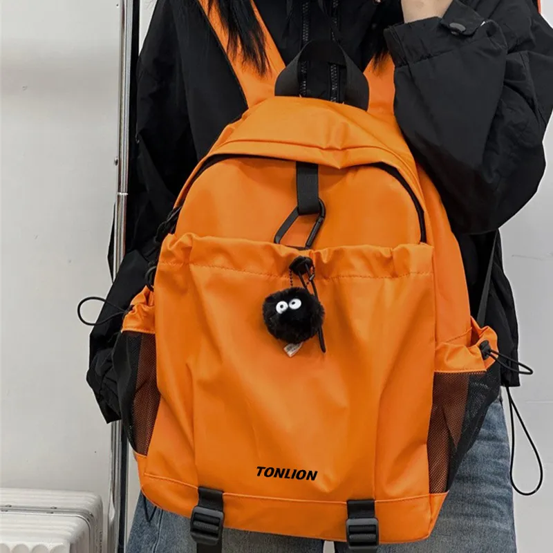 Tonlion Oxford Backpack Unisex Night Shadow Black/Active Orange-5