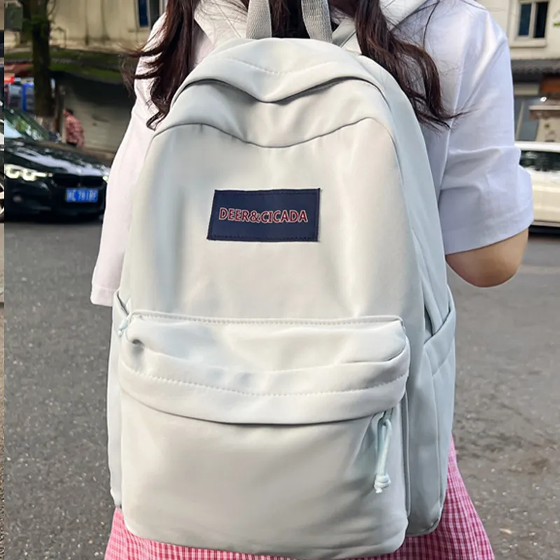 Tonlion Nylon Backpack Regular Unisex Black/Light Gray-3