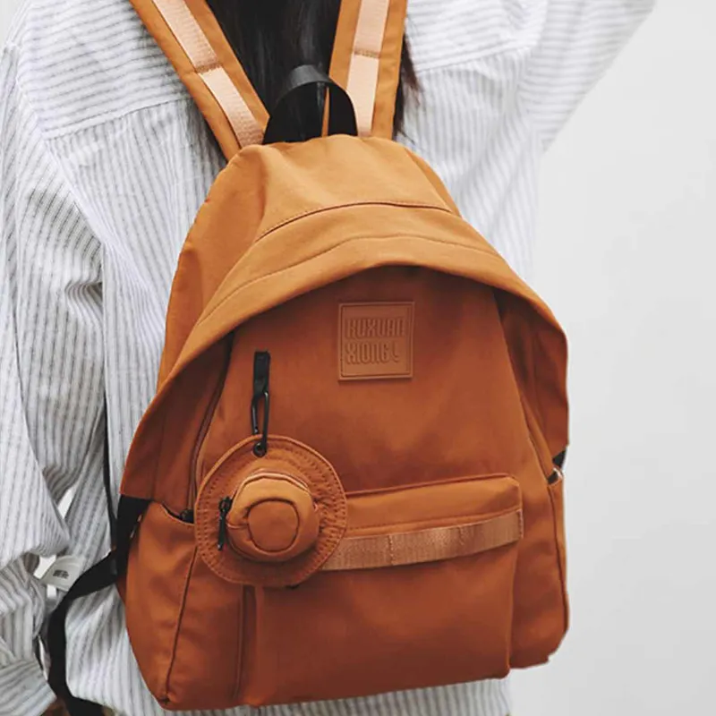 Tonlion Nylon Backpack Unisex Orange-3