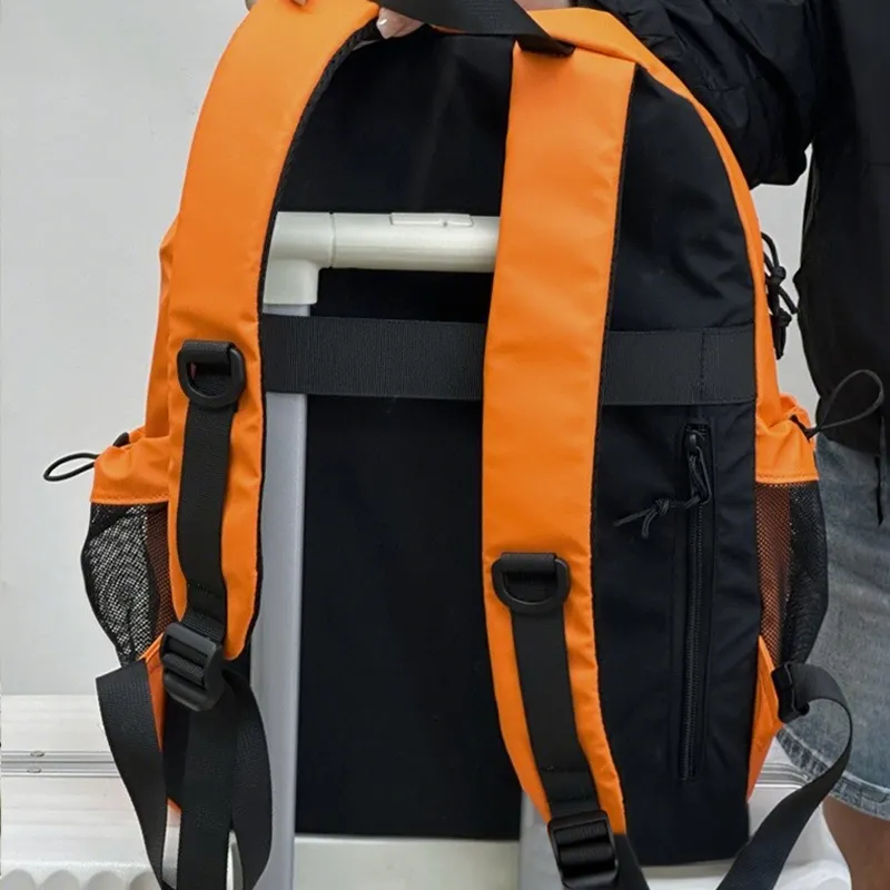 Tonlion Oxford Backpack Unisex Night Shadow Black/Active Orange-7