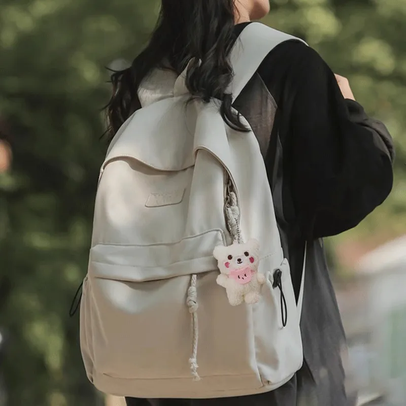 Tonlion Nylon Backpack Unisex Black/Ecru-3