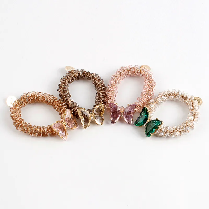 QIHUAMANYU Acrylic, Crystal Hair Tie Women's-18