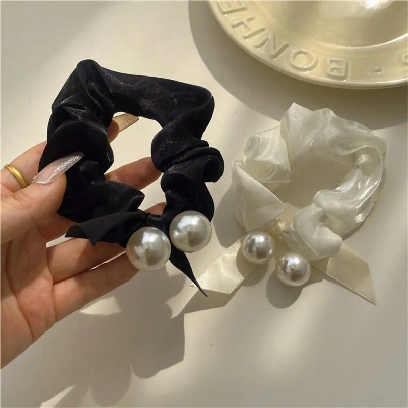 QIHUAMANYU Faux Pearl Fabric Hair Tie Women's-4