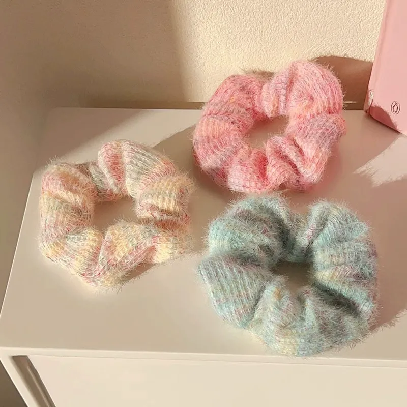 QIHUAMANYU Plush Hair Tie Women's-4