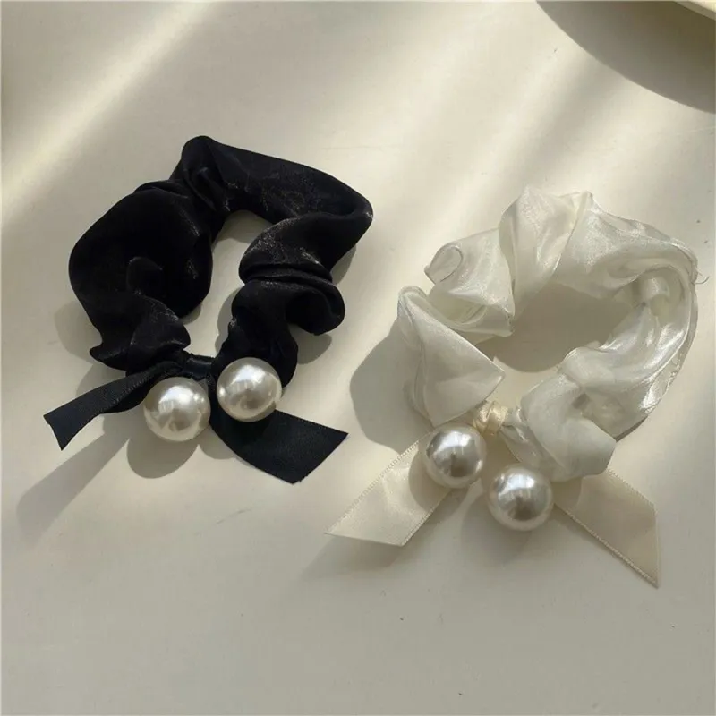 QIHUAMANYU Faux Pearl Fabric Hair Tie Women's-2
