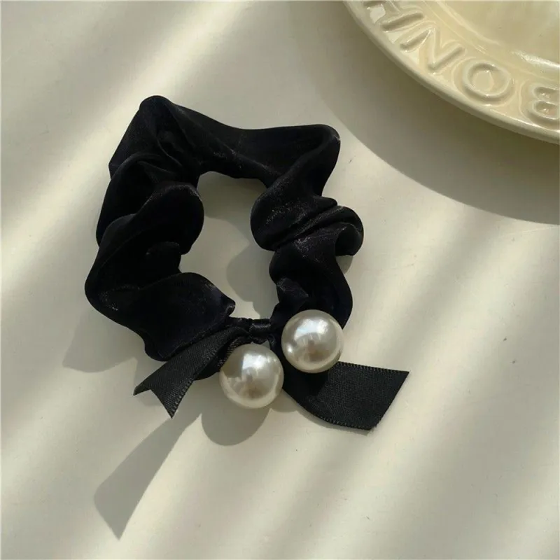 QIHUAMANYU Faux Pearl Fabric Hair Tie Women's-3