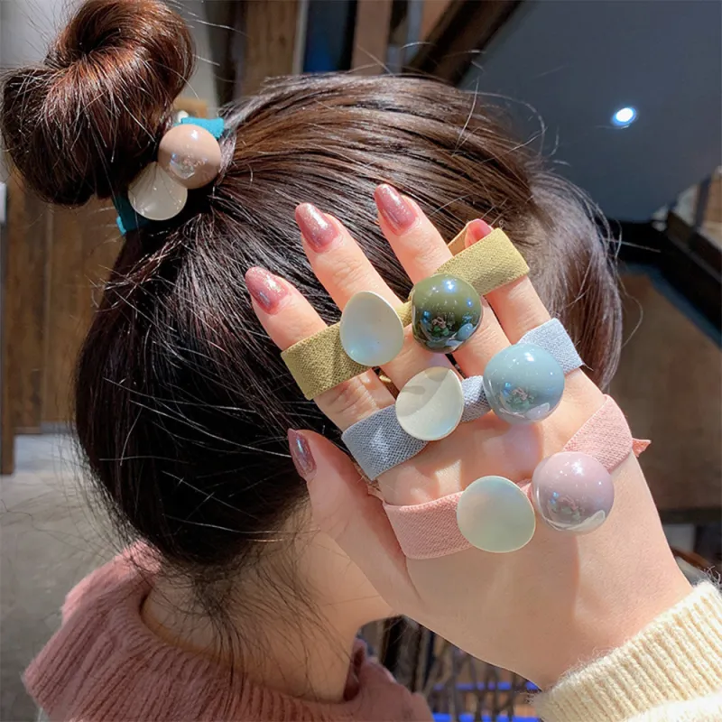 QIHUAMANYU Acrylic Hair Ties Women's-23