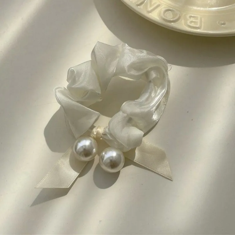 QIHUAMANYU Faux Pearl Fabric Hair Tie Women's-8