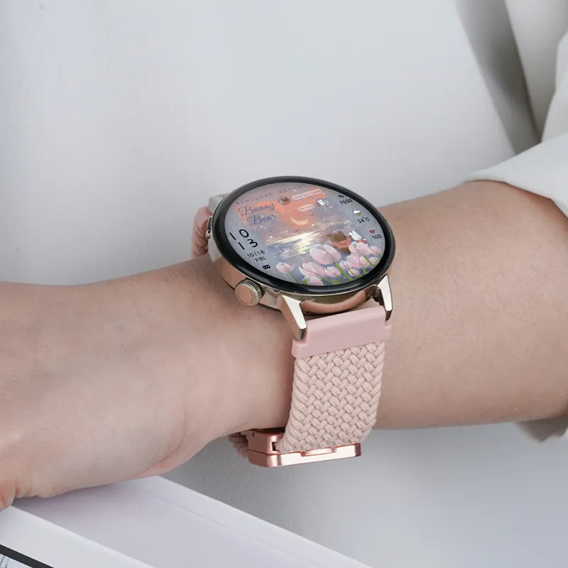 Watchbond Compatible With Huawei GT5 Huawei Compatibility Watch Band 18/20/22mm Nylon Material-17