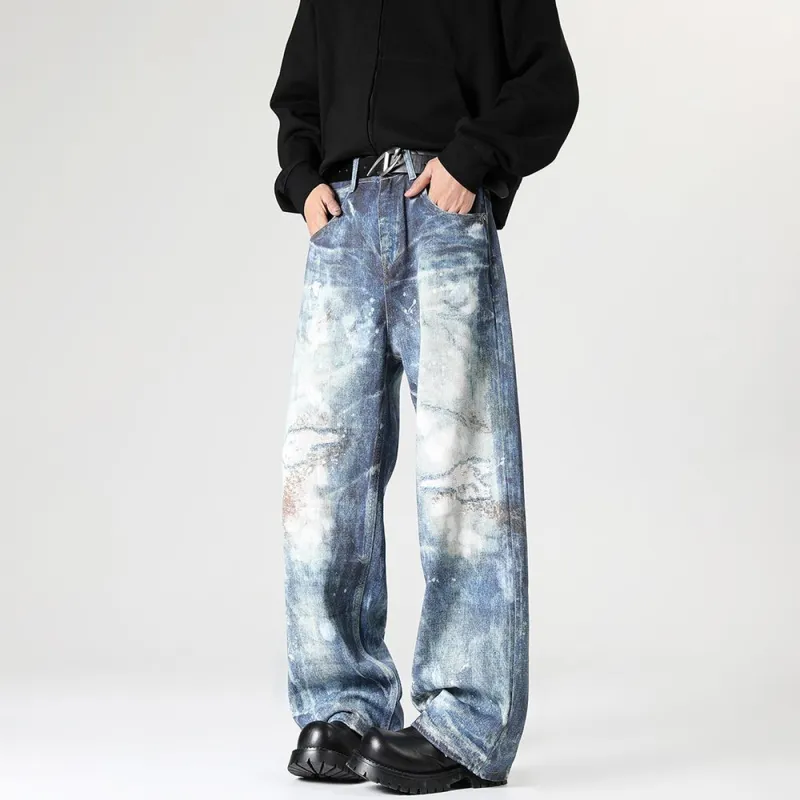 YINLEI Jeans Men Dark Blue-3