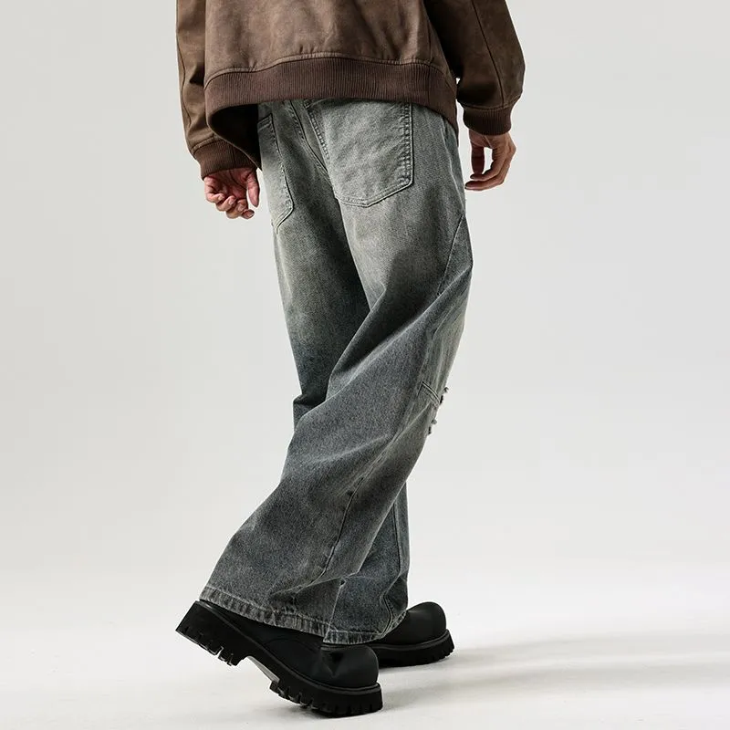 YINLEI Jeans Men Blue Gray-3