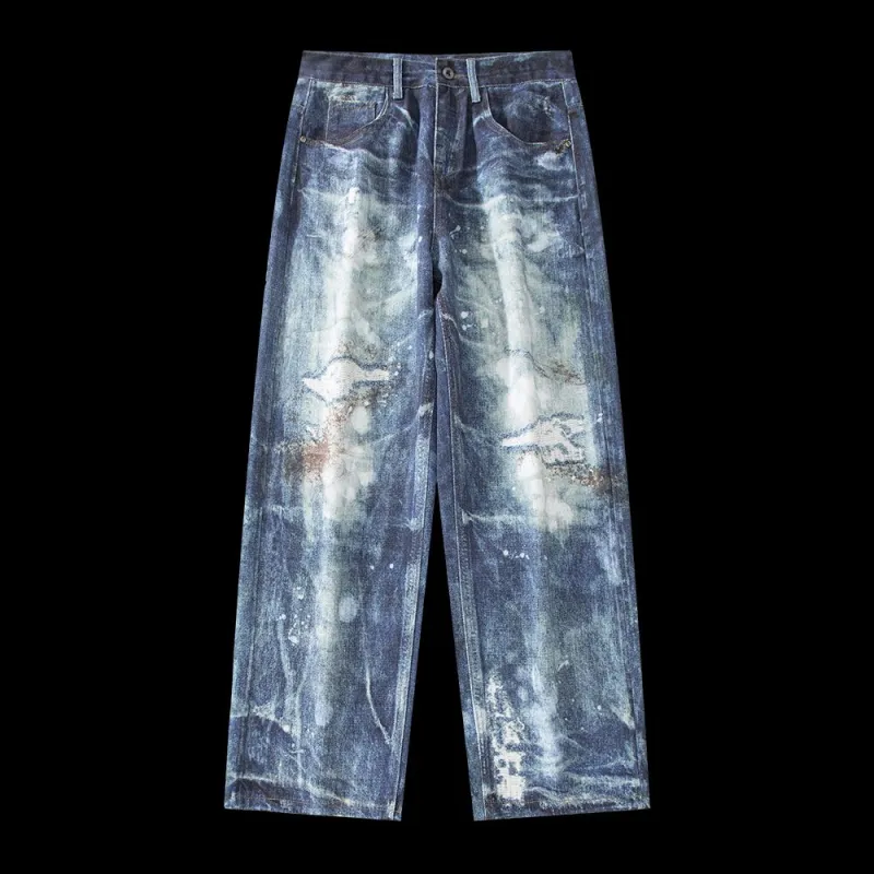 YINLEI Jeans Men Dark Blue-5