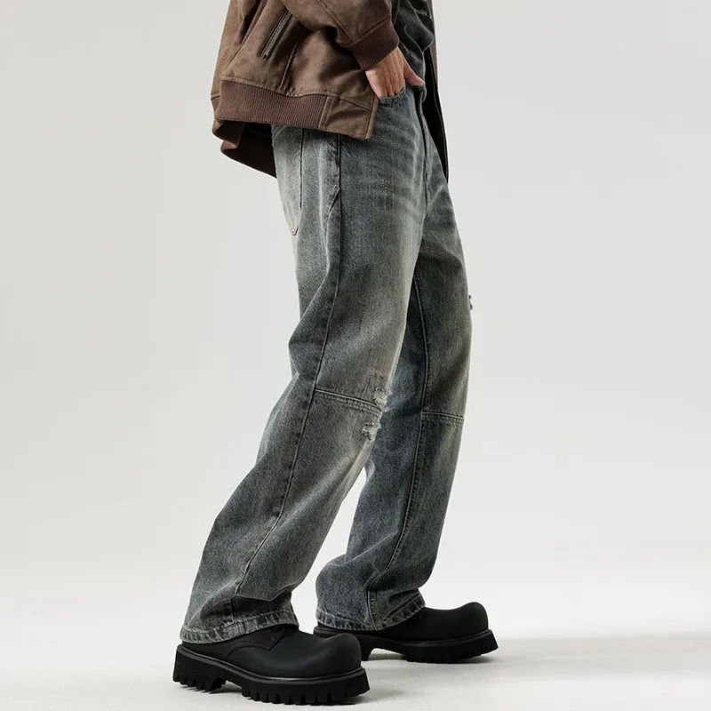 YINLEI Jeans Men Blue Gray-4