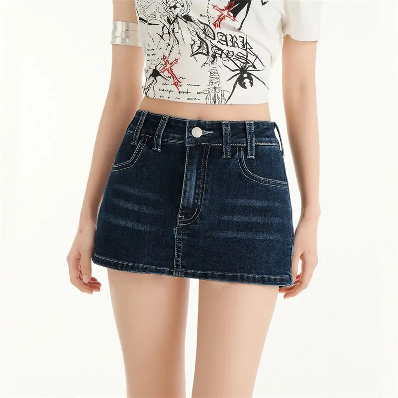 YINLEI Denim Shorts Unisex Dark Blue-2