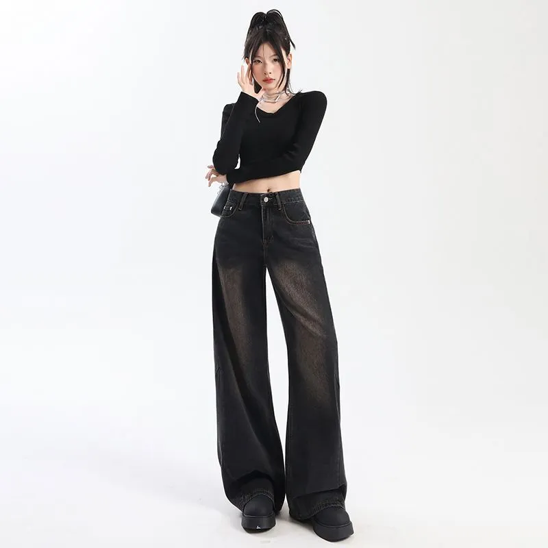 YINLEI Jeans Unisex Black Gray Color-2