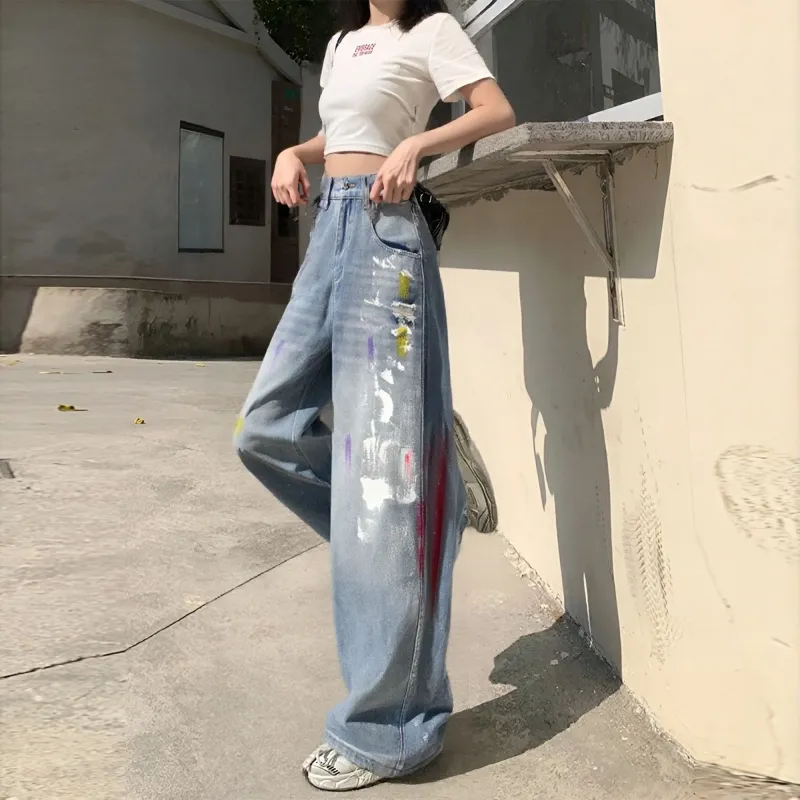 YINLEI Jeans Unisex Light Blue-3