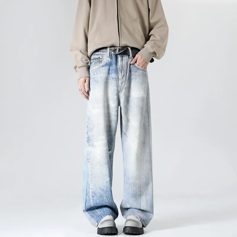 YINLEI Jeans Men Light Blue-3