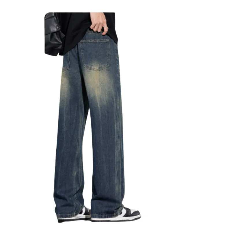 YINLEI Jeans Men Vintage Blue-1