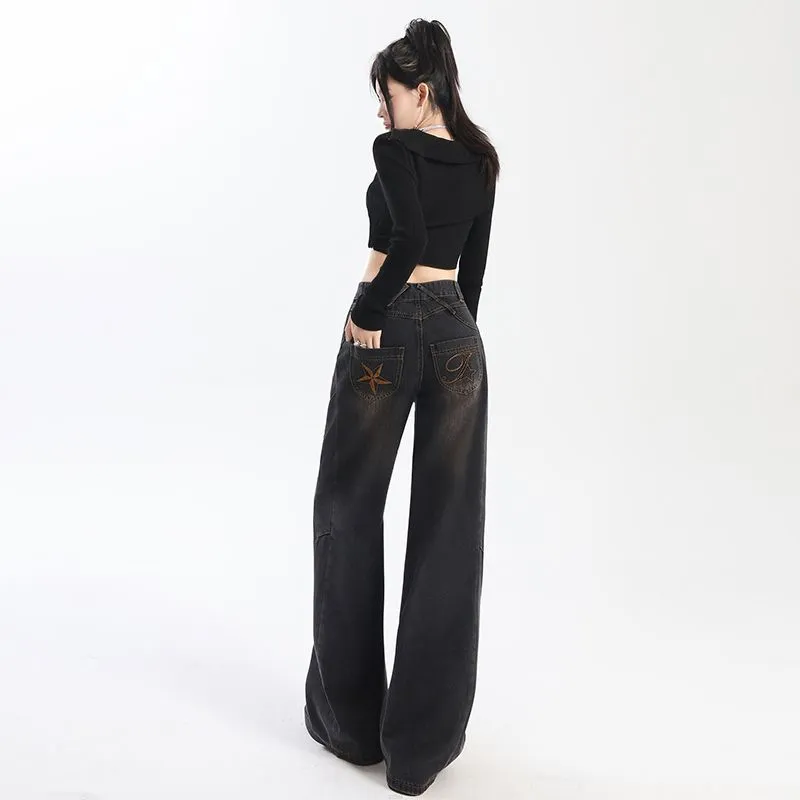 YINLEI Jeans Unisex Black Gray Color-1