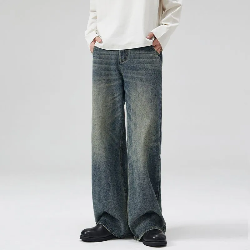 YINLEI Jeans Men Vintage Blue-3