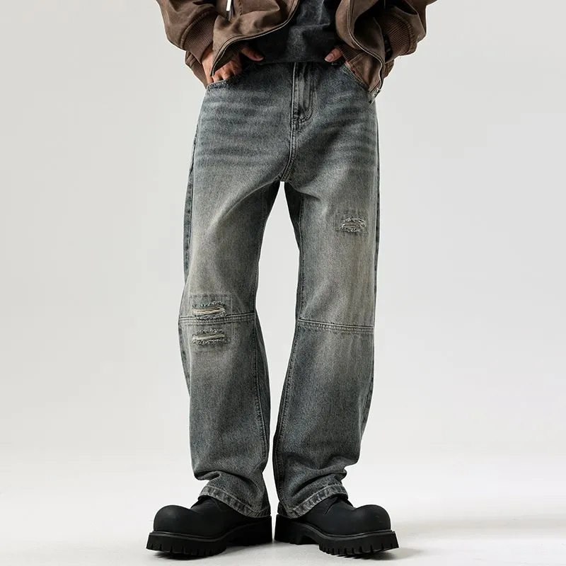 YINLEI Jeans Men Blue Gray-2