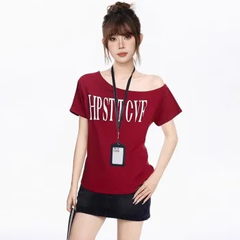 YINLEI T Shirts Unisex Burgundy