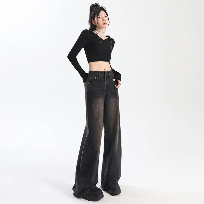 YINLEI Jeans Unisex Black Gray Color-3