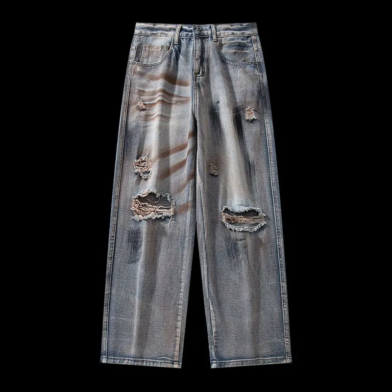 YINLEI Jeans Men's Vintage Blue-4