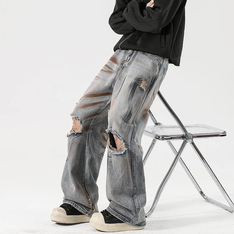 YINLEI Jeans Men's Vintage Blue-3