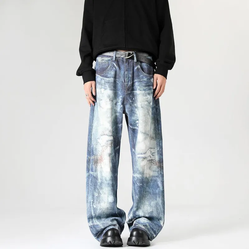 YINLEI Jeans Men Dark Blue-4