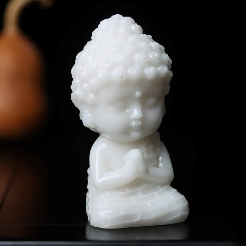 NIANSI Hetian Jade Ornament White Jade Unisex-7