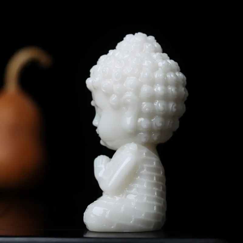 NIANSI Hetian Jade Ornament White Jade Unisex-5