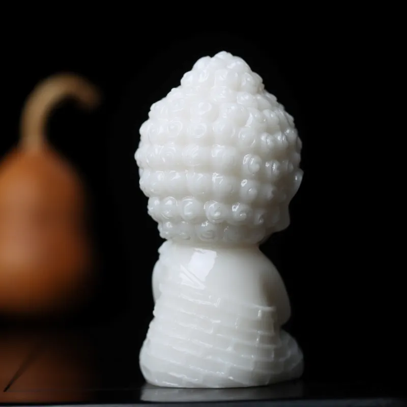 NIANSI Hetian Jade Ornament White Jade Unisex-6