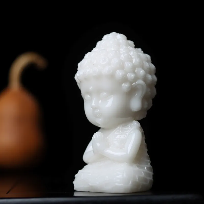NIANSI Hetian Jade Ornament White Jade Unisex-3