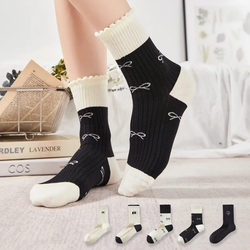 MIIOW Trend Party Series Mid Calf Socks Women's Combo Set-3