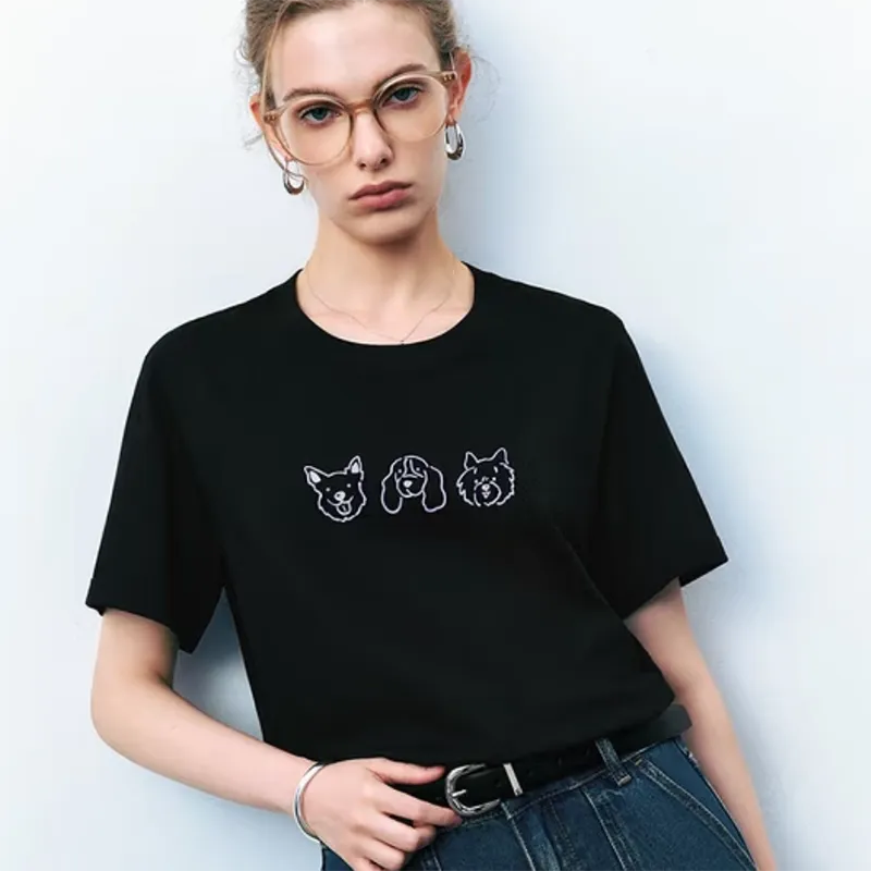 / T Shirts Women's Black-2