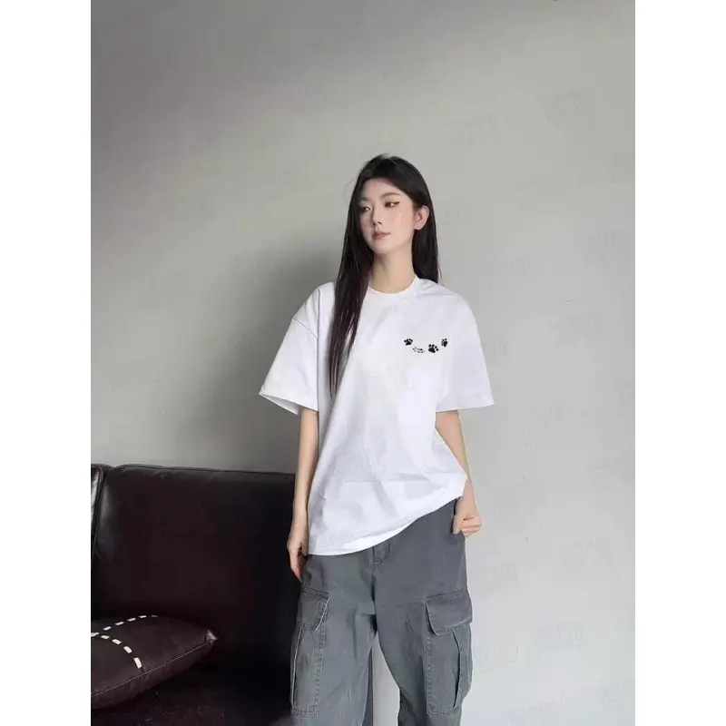 DOKZB Drop Shoulder Sleeve T Shirt Women's-2