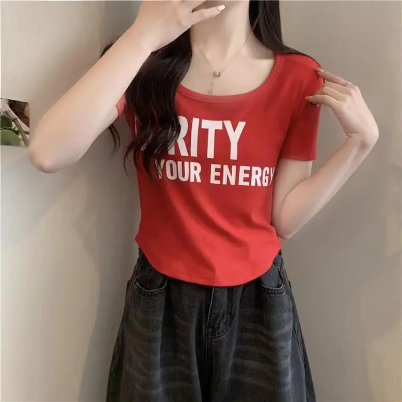 DOKZB T Shirts Women's Red-3