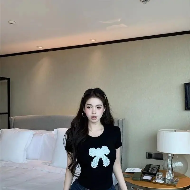DOKZB Set in Sleeve T Shirt Women's Black-5