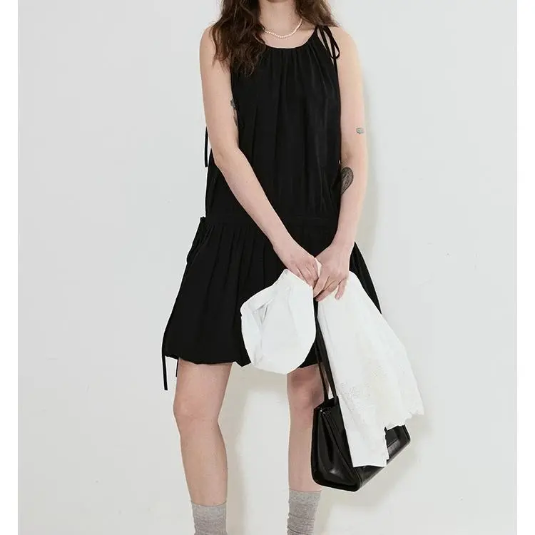 DOKZB Slip Dresses Women's Black-4