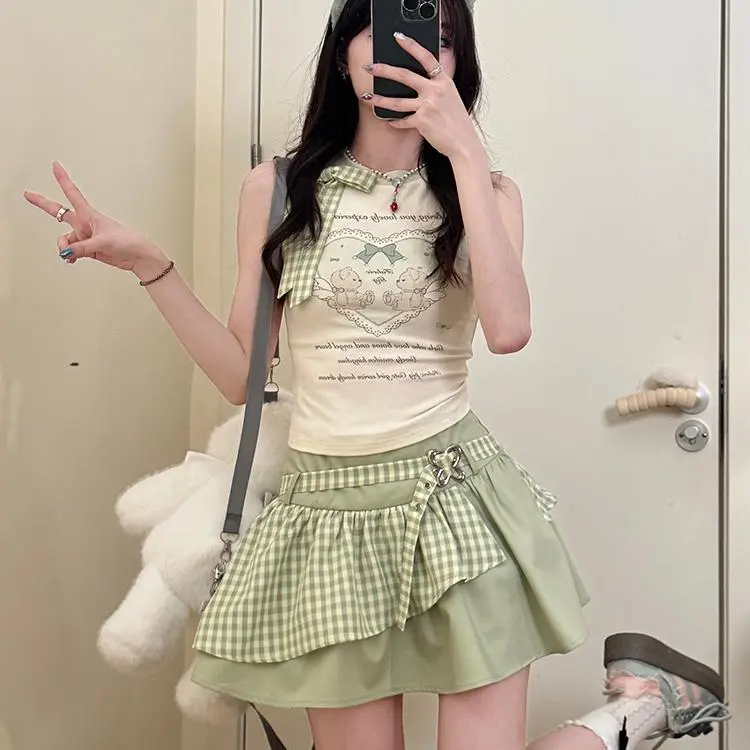 DOKZB Two Piece Skirt Sets Women's-3