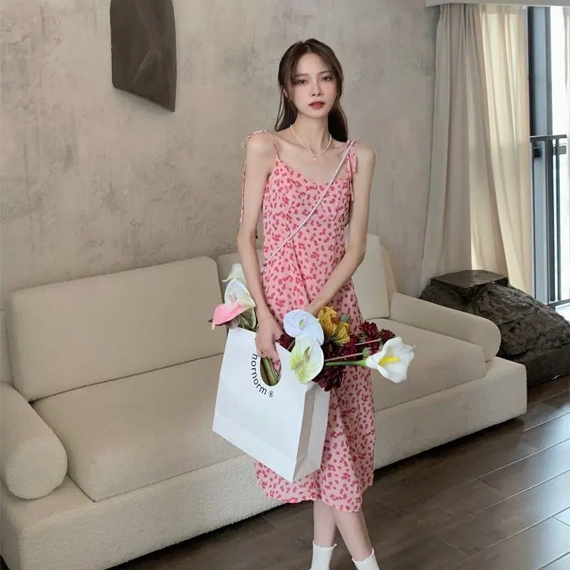 DOKZB Slip Dresses Women's Pink-4