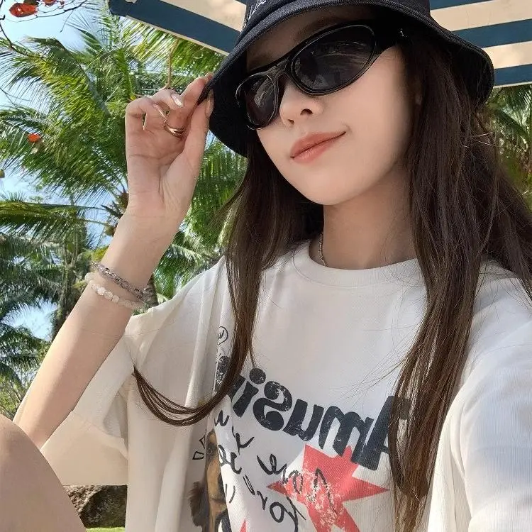 DOKZB Drop Shoulder Sleeve T Shirt Women's-6