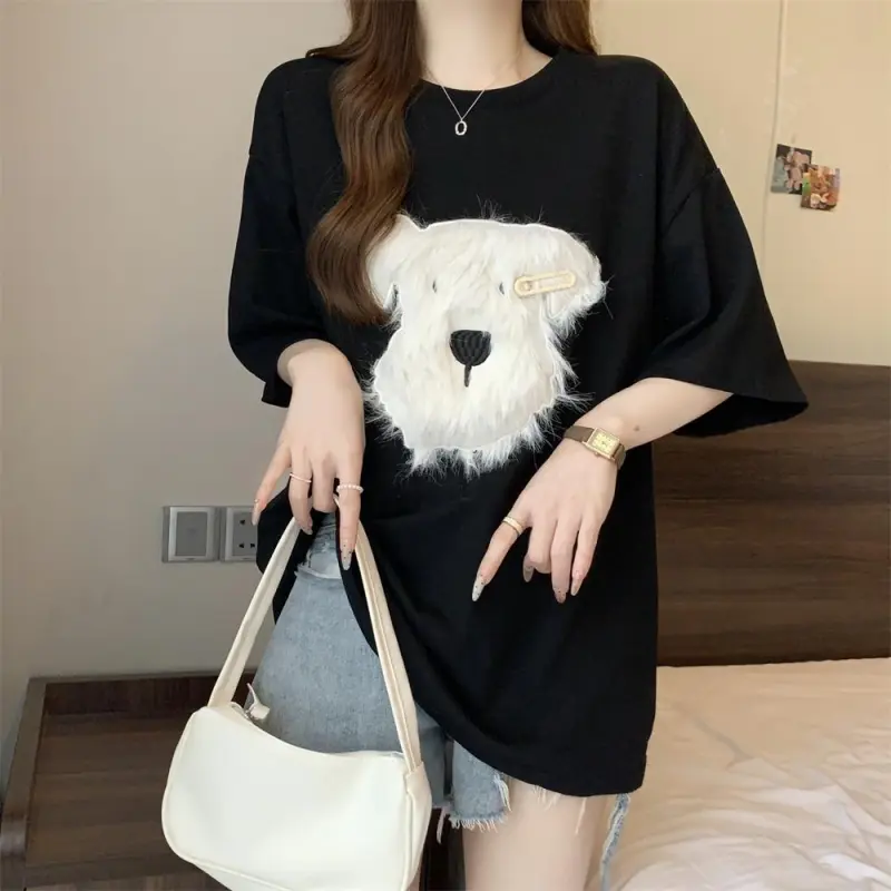 DOKZB Drop Shoulder Sleeve T Shirt Women's-6