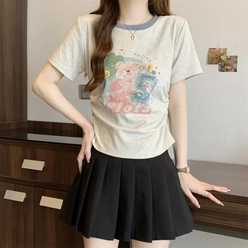 DOKZB T Shirts Women's Heather Gray-2