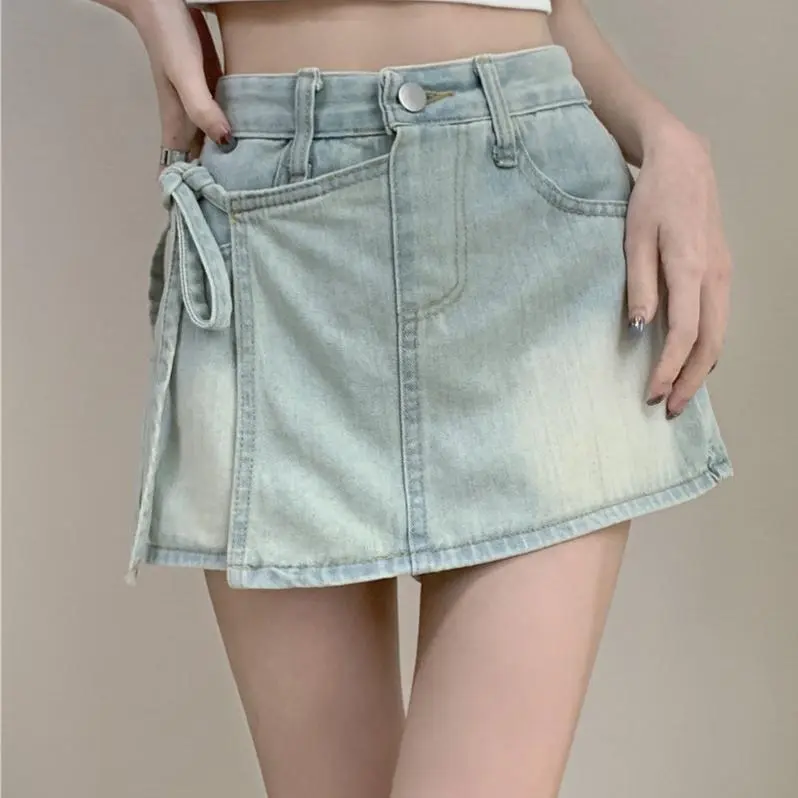 DOKZB Denim Shorts Women's Light Blue-4